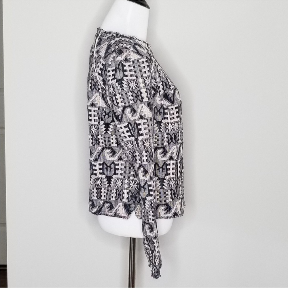 Anthropologie - Hei Hei faifo Textured Jacket in Blue & Cream - Picture 6 of 8